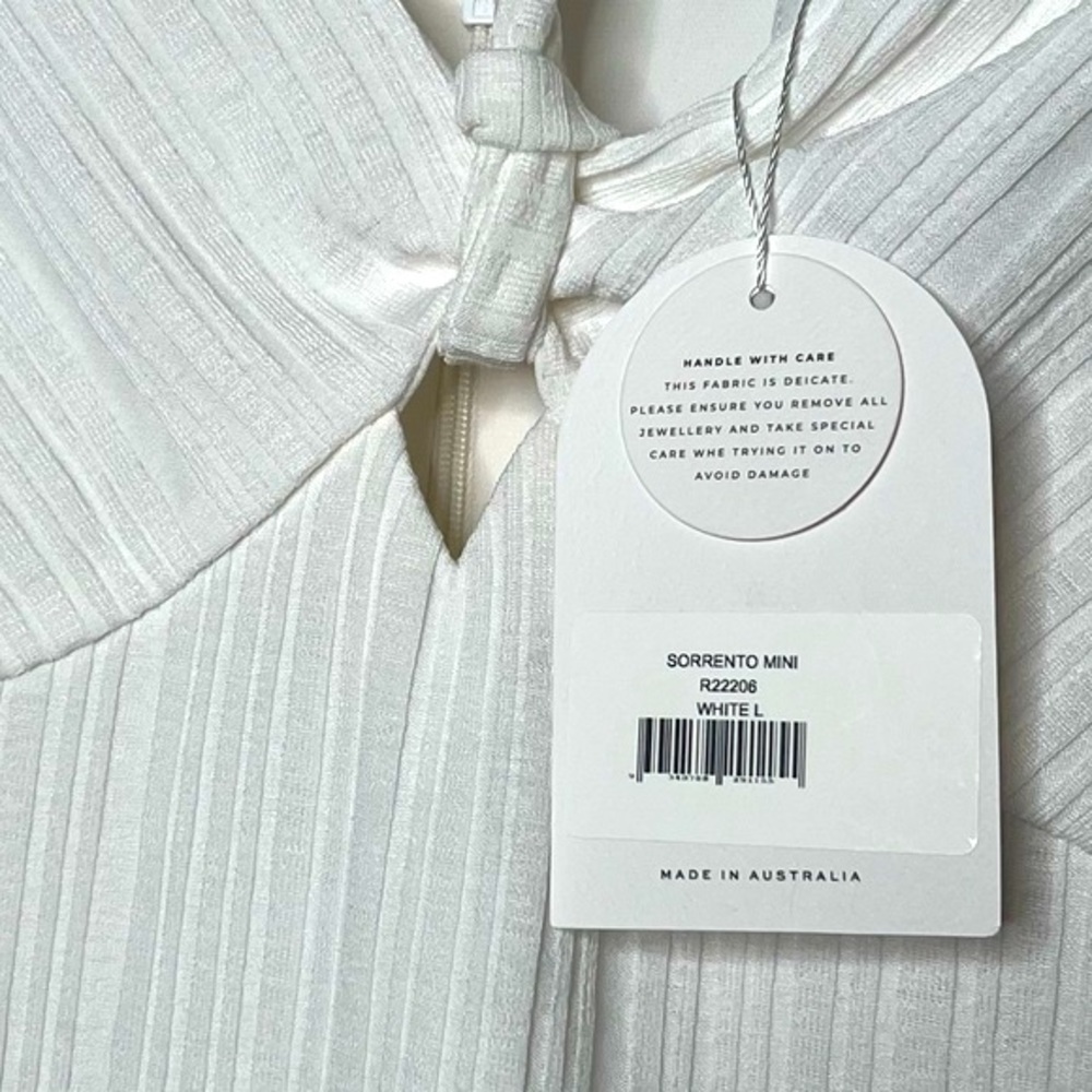 RUMER Sorrento Mini Dress, White, size L NWT - Picture 4 of 5